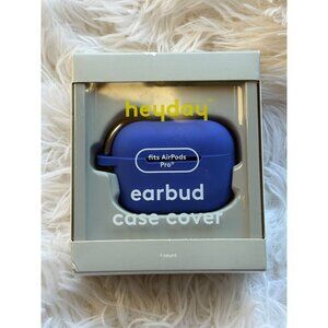 Heyday Blue Earbud Case Cover For AirPods Pro With Carabiner Clip Wireless Charg
